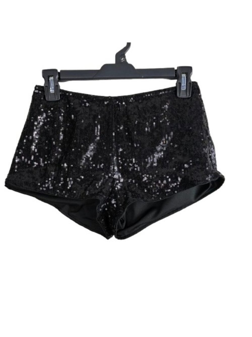Musera Sequin Mini Micro Shorts Black Sz S Y2K Glam